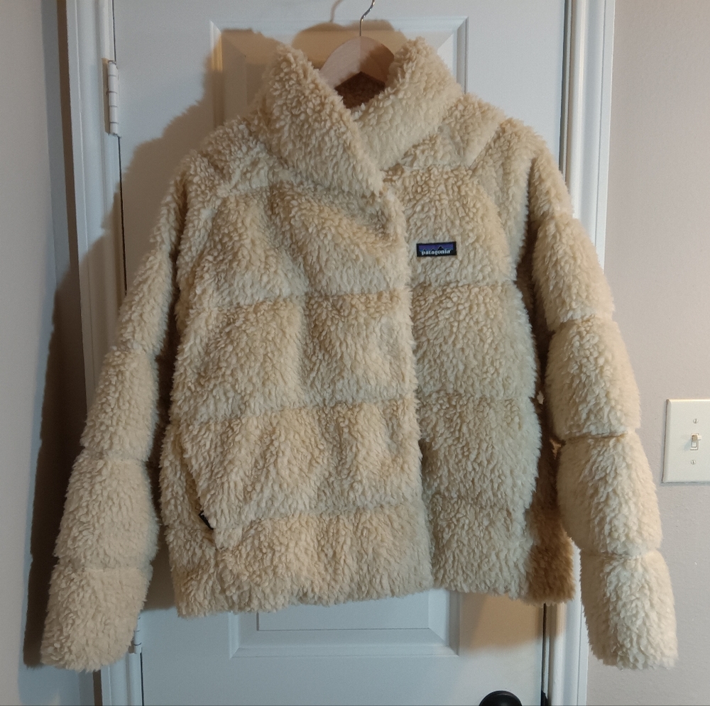 Patagonia Recycled High Pile Fleece Down L Oyster White